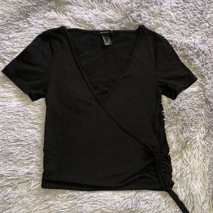 Forever 21 Black Wrap Top